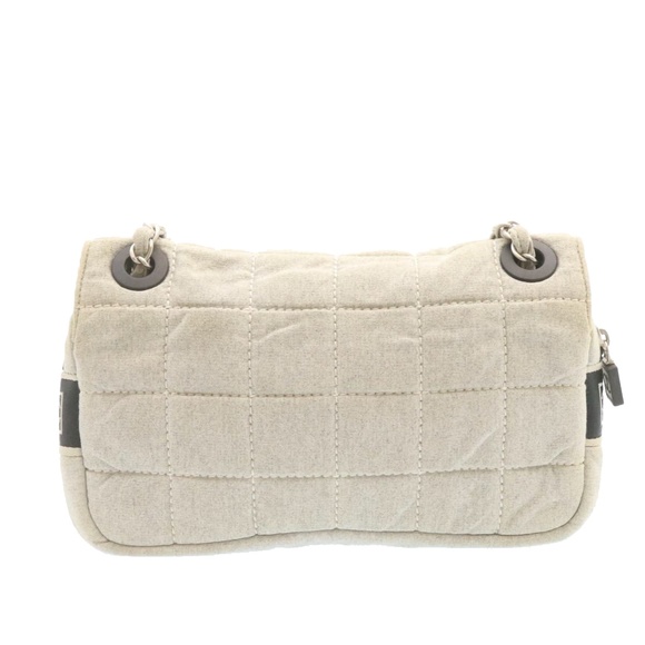 CHANEL Sports Line Choco Bar Double Chain Flap Shoulder Bag Gray CC Auth ai078A - Picture 2 of 10